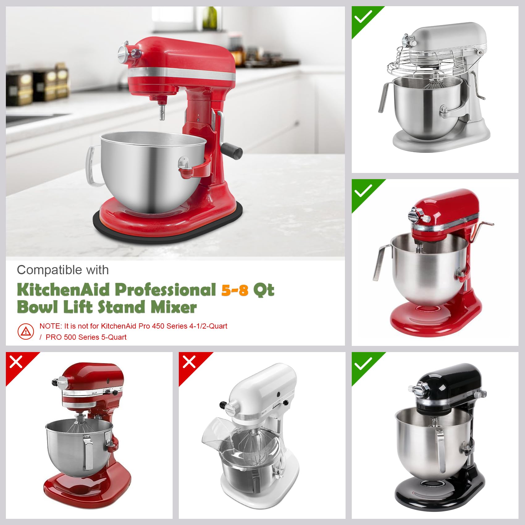 Sun3drucker deslizador facilita mover la KitchenAid 5-8 Qt sin esfuerzo.
