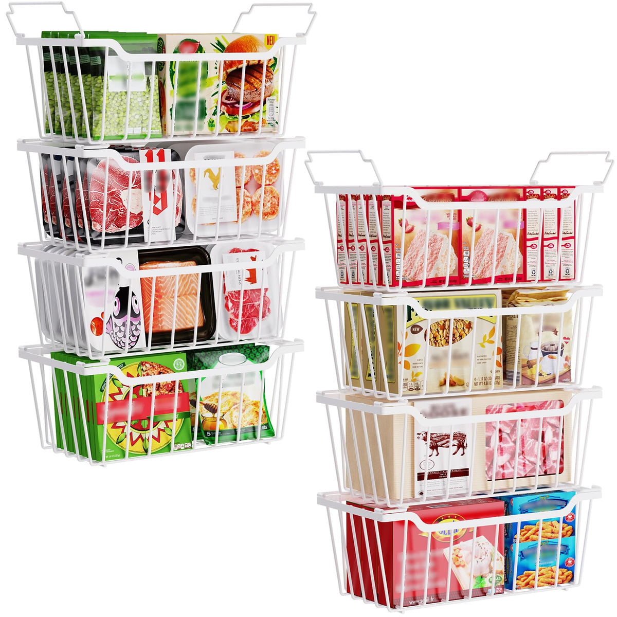 SUNALLY organizadores de congelador 8 piezas apilables para optimizar espacio