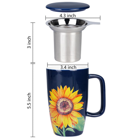 Sunddo infusor de acero inoxidable removible para filtrado limpio del té.