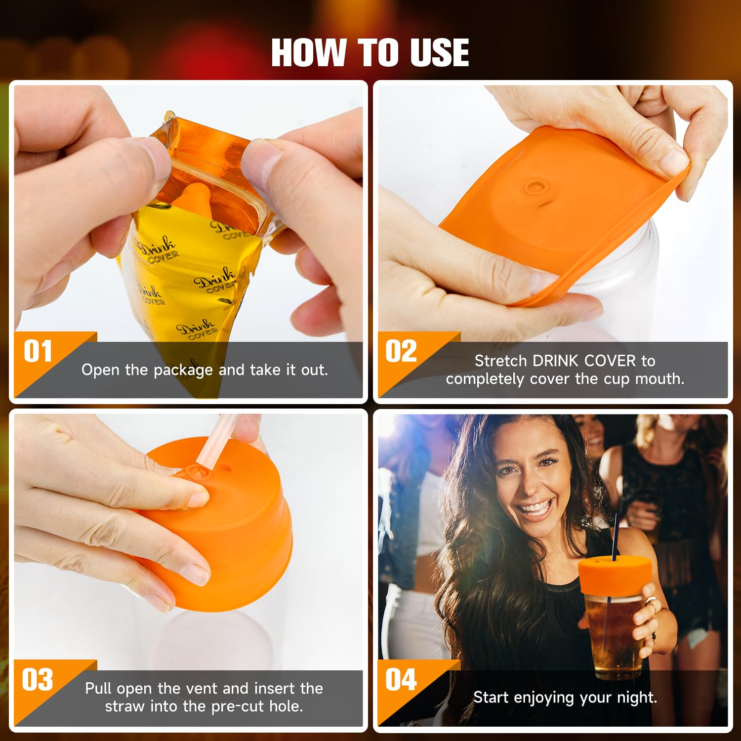 Sungrace accesorio reutilizable de silicona, práctico para bebidas fuera de casa.