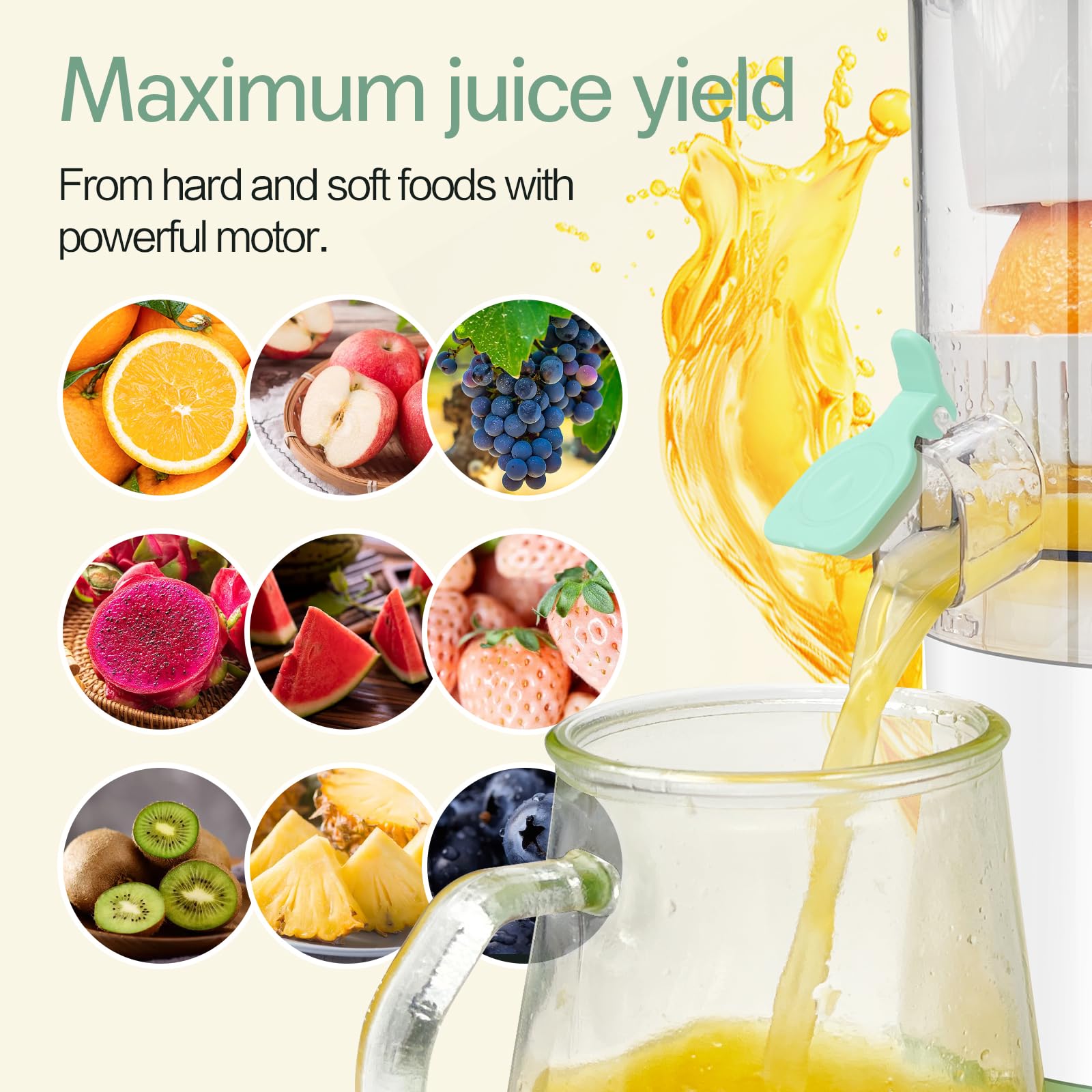 SUNHAIXIA exprimidor eléctrico pomelo para jugo suave y rápido