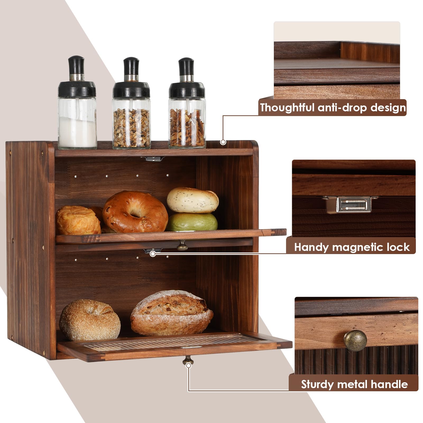 Caja Sunhoo Pan con tapa magnética para cierre limpio