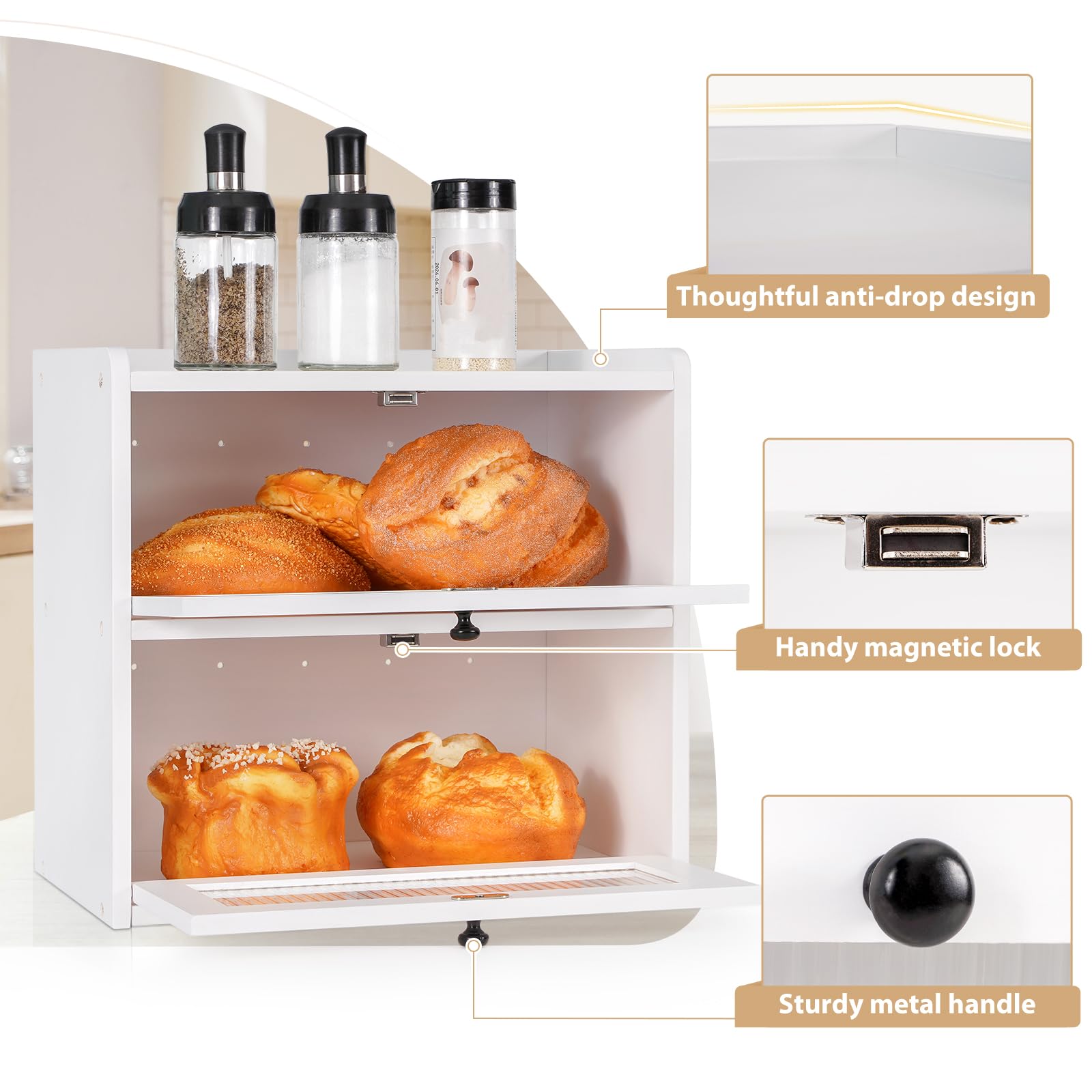 Sunhoo diseño práctico con cierre magnético para mantener alimentos limpios.