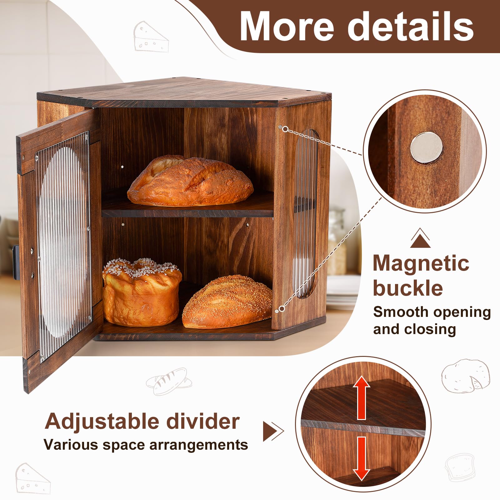 Sunhoo panera interior con divisor ajustable para distintos tamaños