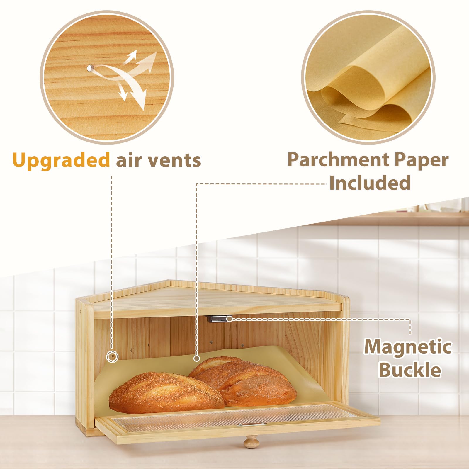 Sunhoo Panera con paneles acrilicos translucidos para ver el contenido.