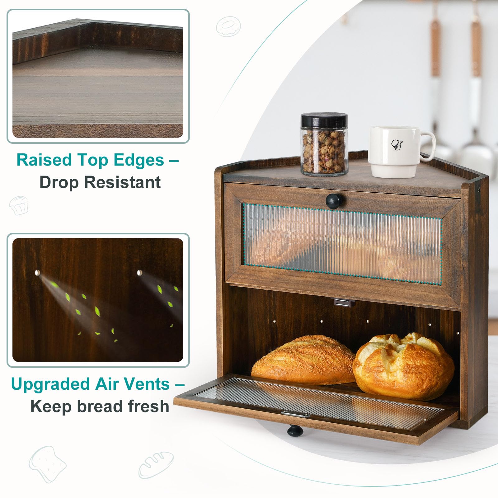 Sunhoo Panera con ventilaciones mejoradas para pan más fresco