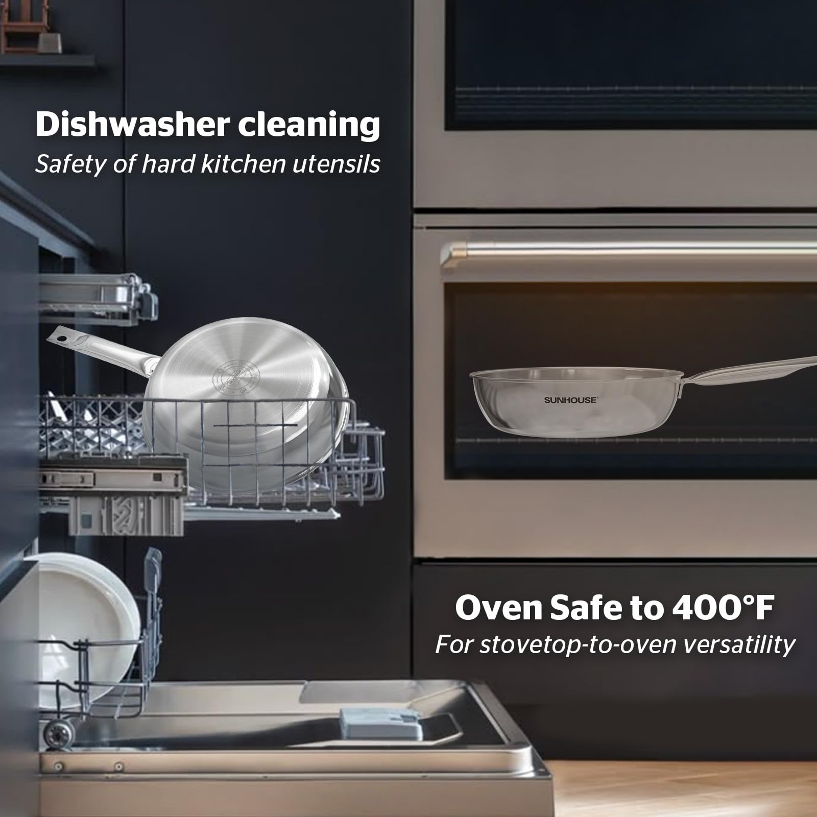 Sunhouse sartén resistente para uso diario, mayor durabilidad en la cocina