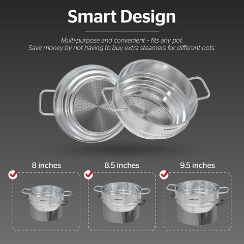 Sunhouse verduras al vapor en 9 pulgadas para menús equilibrados