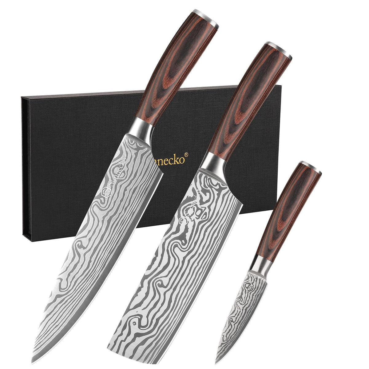 Sunnecko cuchillo chef 8 pulgadas, hoja afilada para cortes precisos en la cocina.