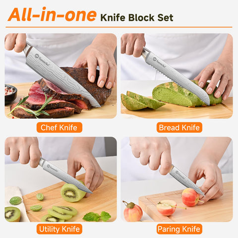 Cuchillo utilidad Sunnecko 5 pulgadas para tareas variadas