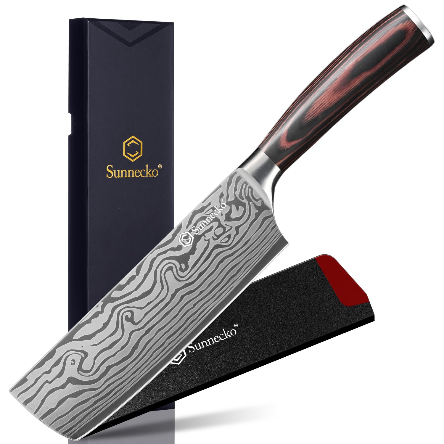 Sunnecko Nakiri 7 pulgadas, hoja afilada para cortes precisos de verduras