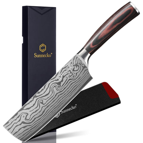 Sunnecko Nakiri 7 pulgadas, hoja afilada para cortes precisos de verduras