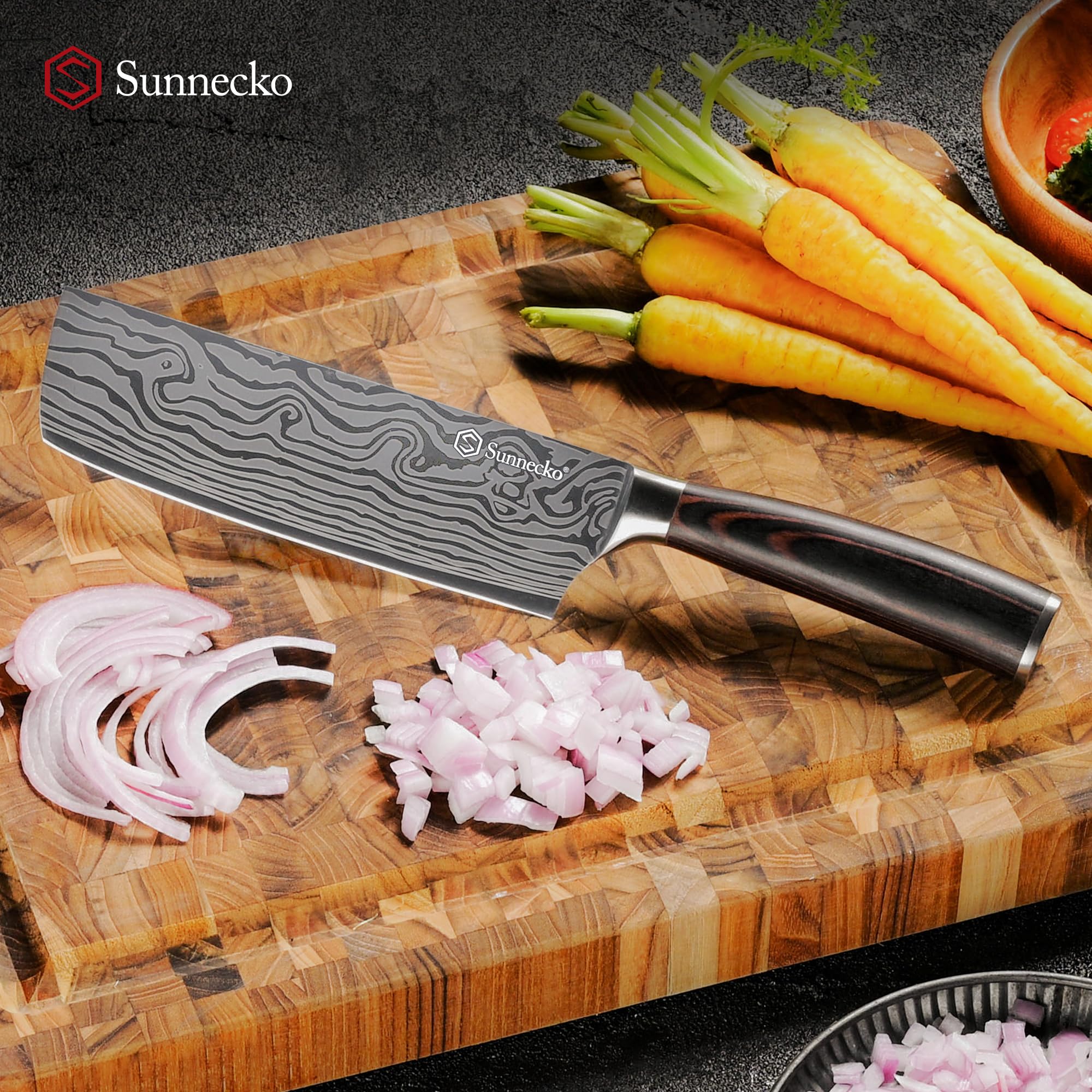 Sunnecko Nakiri ideal para cocinas domésticas y profesionales