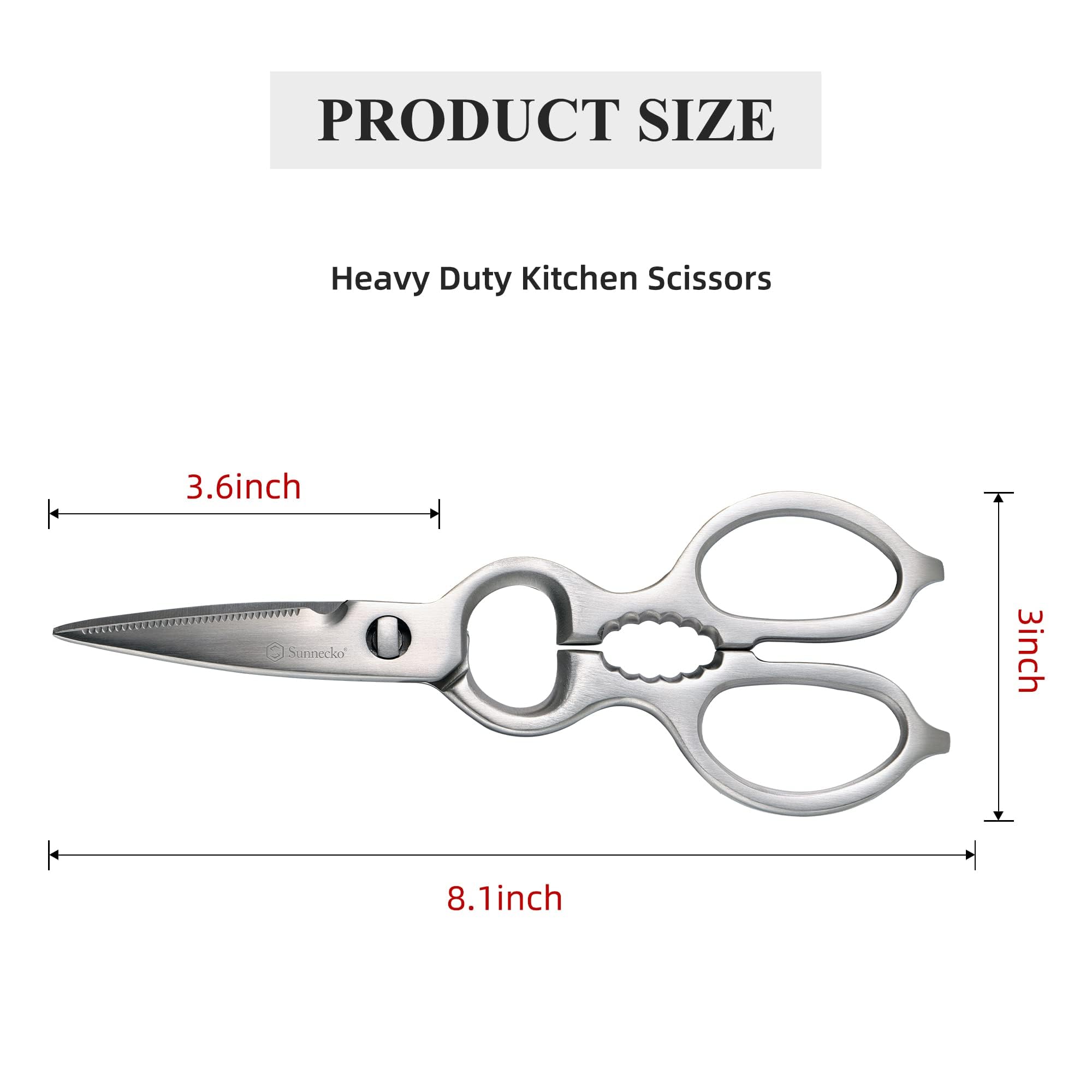 Sunnecko tijeras cocina vienen en caja elegante, ideal para regalo.