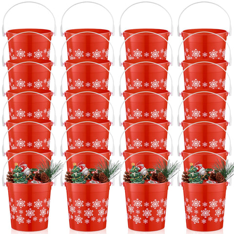 Sunnychicc cubetas navidad con asas rojas para regalos prácticos