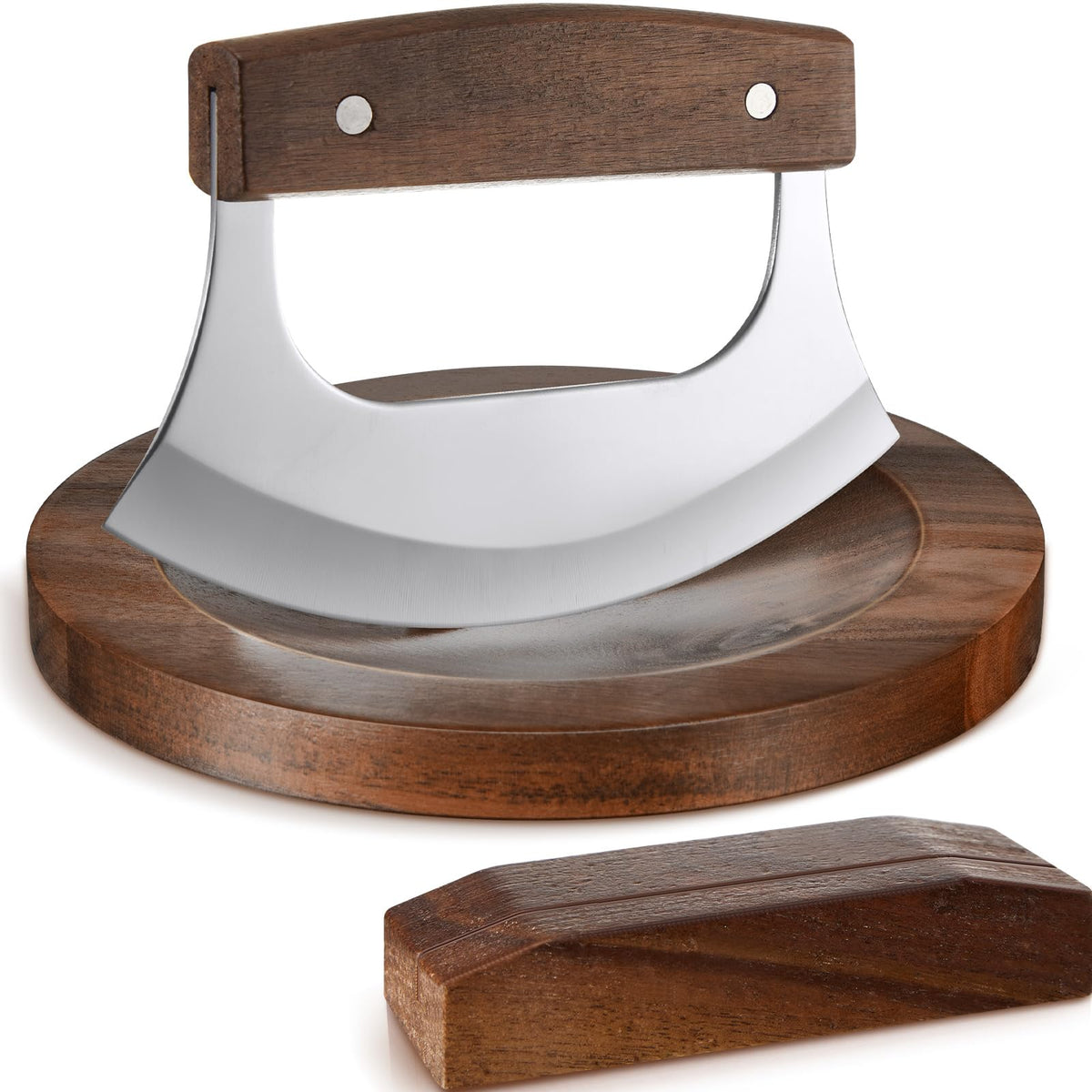 Sunnychicc Mezzaluna Ulu, cuchillo para picar rápido verduras y hierbas.