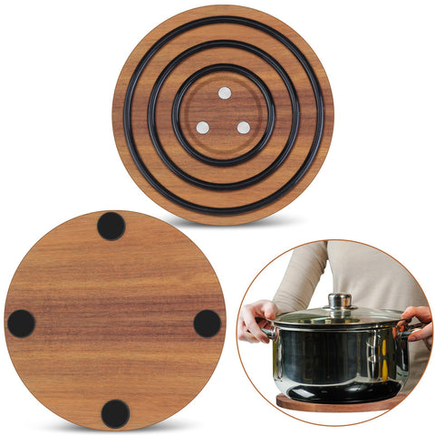 Sunnychicc posavasos magnético de madera 8 pulgadas para proteger superficies.