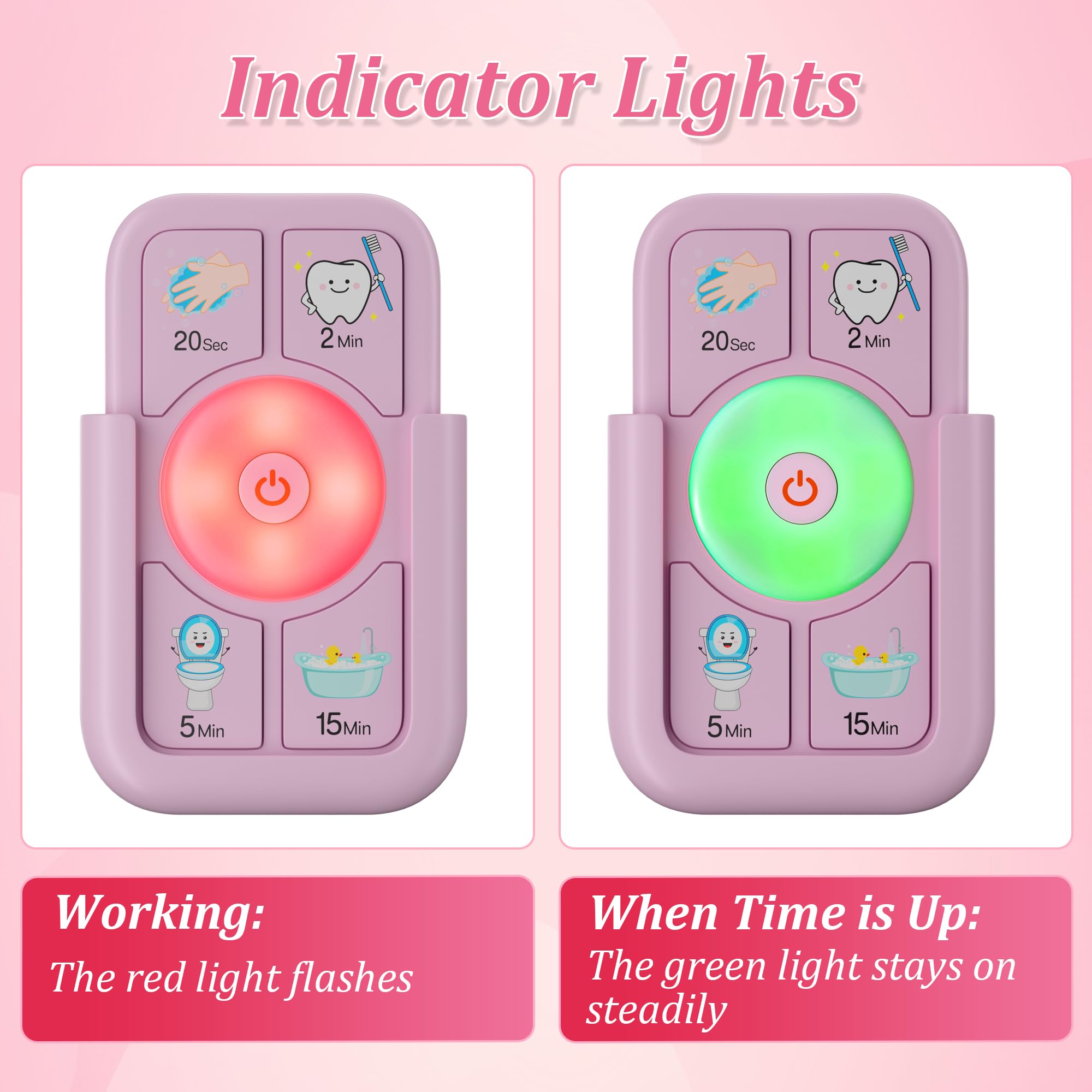 Sunnyload temporizador rosa brillante, diseño atractivo para niños