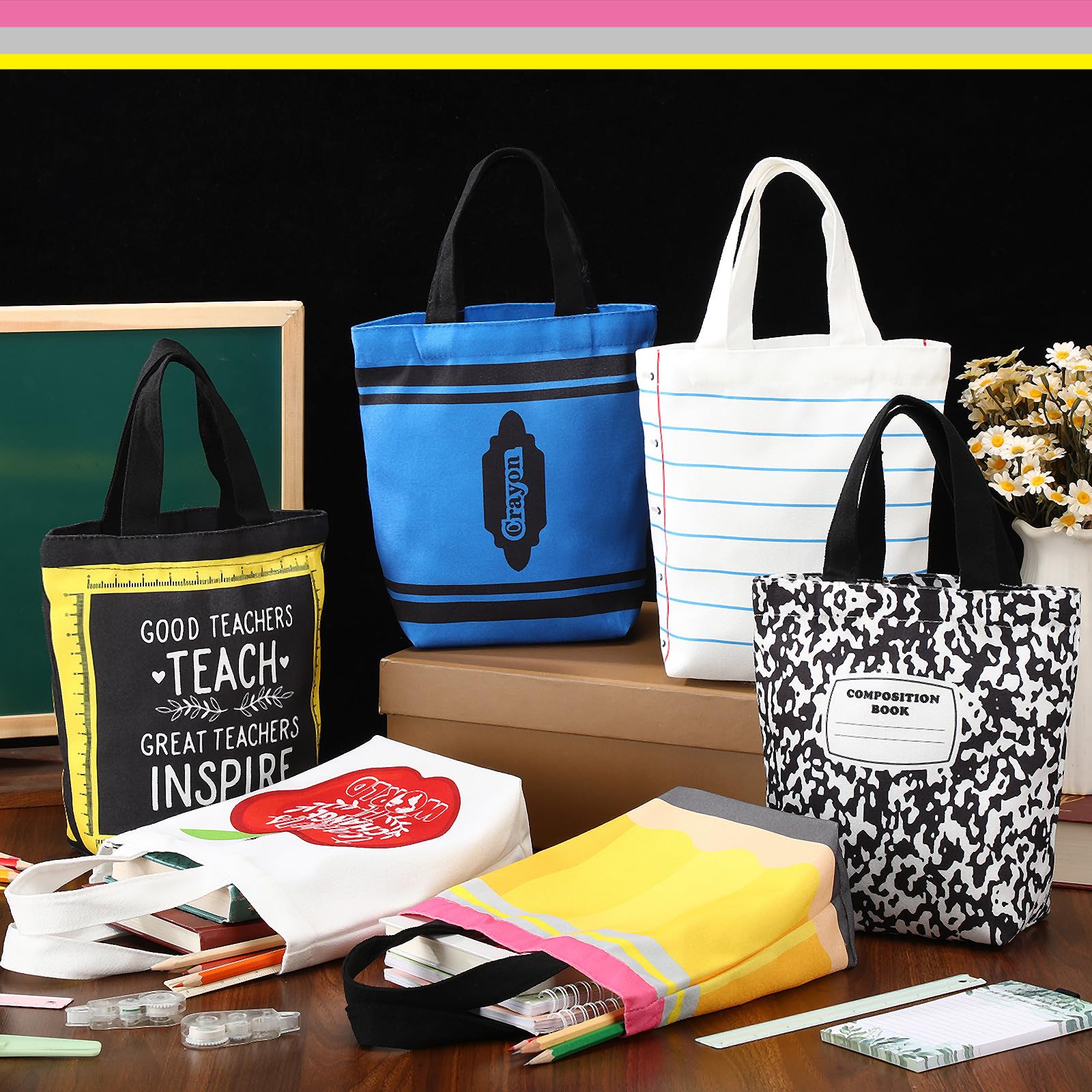 Sunnymove tote maestra con lapiz, práctico para herramientas escolares diarias.