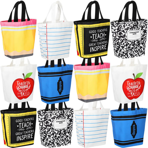 Sunnymove tote maestra con manzana, ideal para llevar libros y útiles.