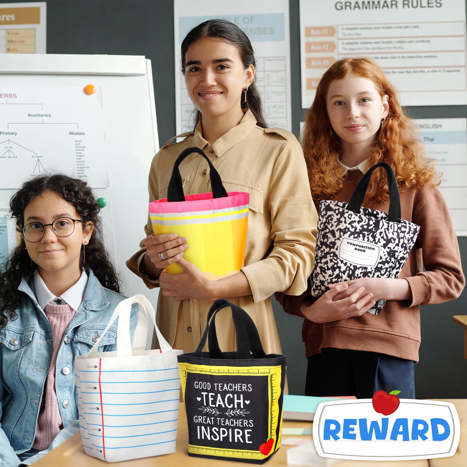 Sunnymove tote maestra motivos educativos, perfecto regalo de agradecimiento.