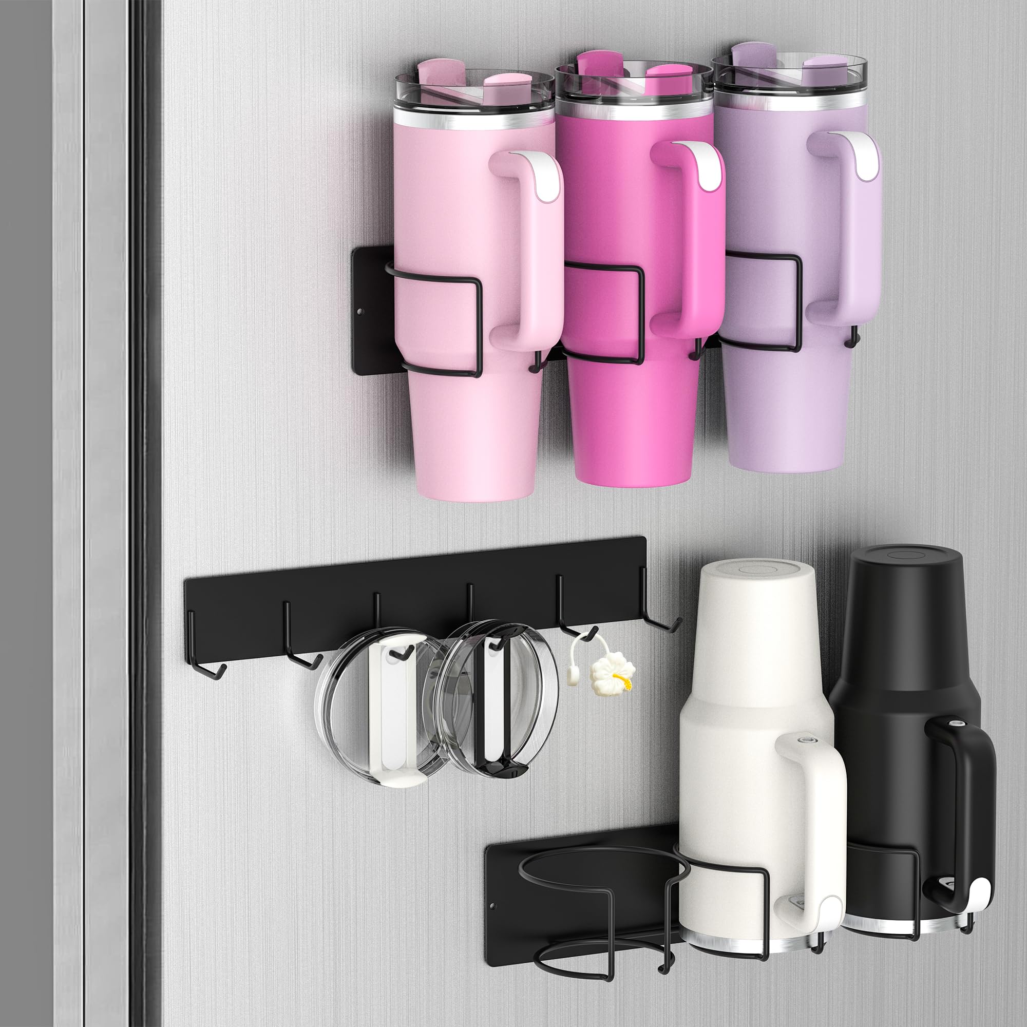 Sunoyar soporte imantado para tazas Stanley 30/40 oz, almacenamiento seguro y accesible.