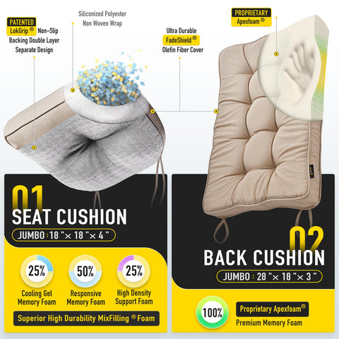 SUNROX respaldo ergonómico para sillón mecedor brinda apoyo estable.