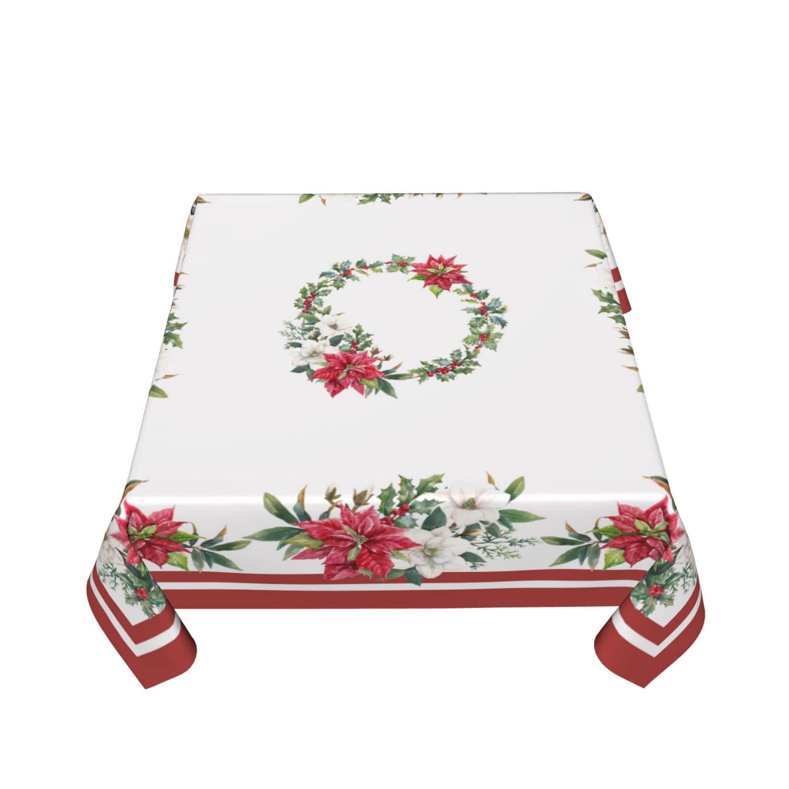 Sunshineyan diseño 3D poinsettia en mantel para mesa