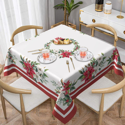 Sunshineyan mantel navidad poinsettia redondo, diseño 3D para mesa festiva