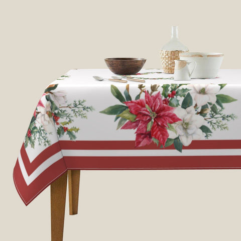 Sunshineyan mantel rojo y blanco para cenas de invierno