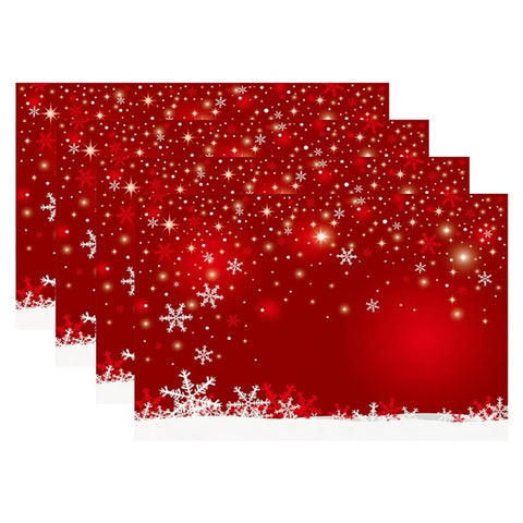 Mantel Sunshineyan con copos de nieve blancos para mesa navideña elegante.