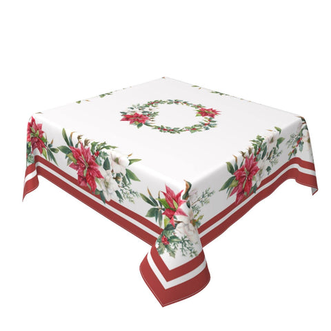 Sunshineyan patrón poinsettia 3D en mantel, impresión nítida para ocasiones