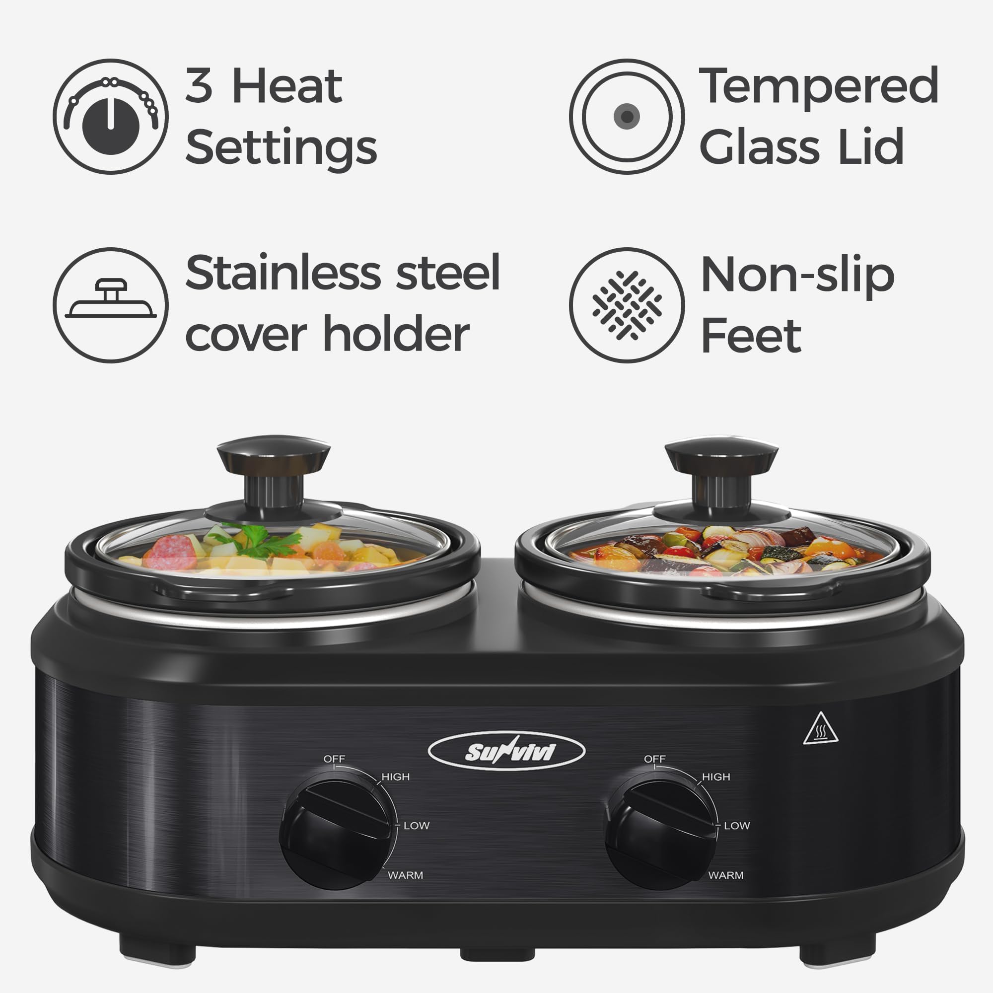 Sunvivi base de acero inoxidable con control de temperatura ajustable.