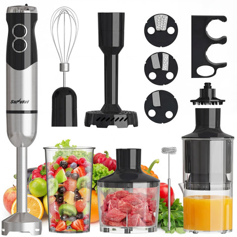 Sunvivi batidora de mano 1000W, ideal para batidos caseros rápidos.