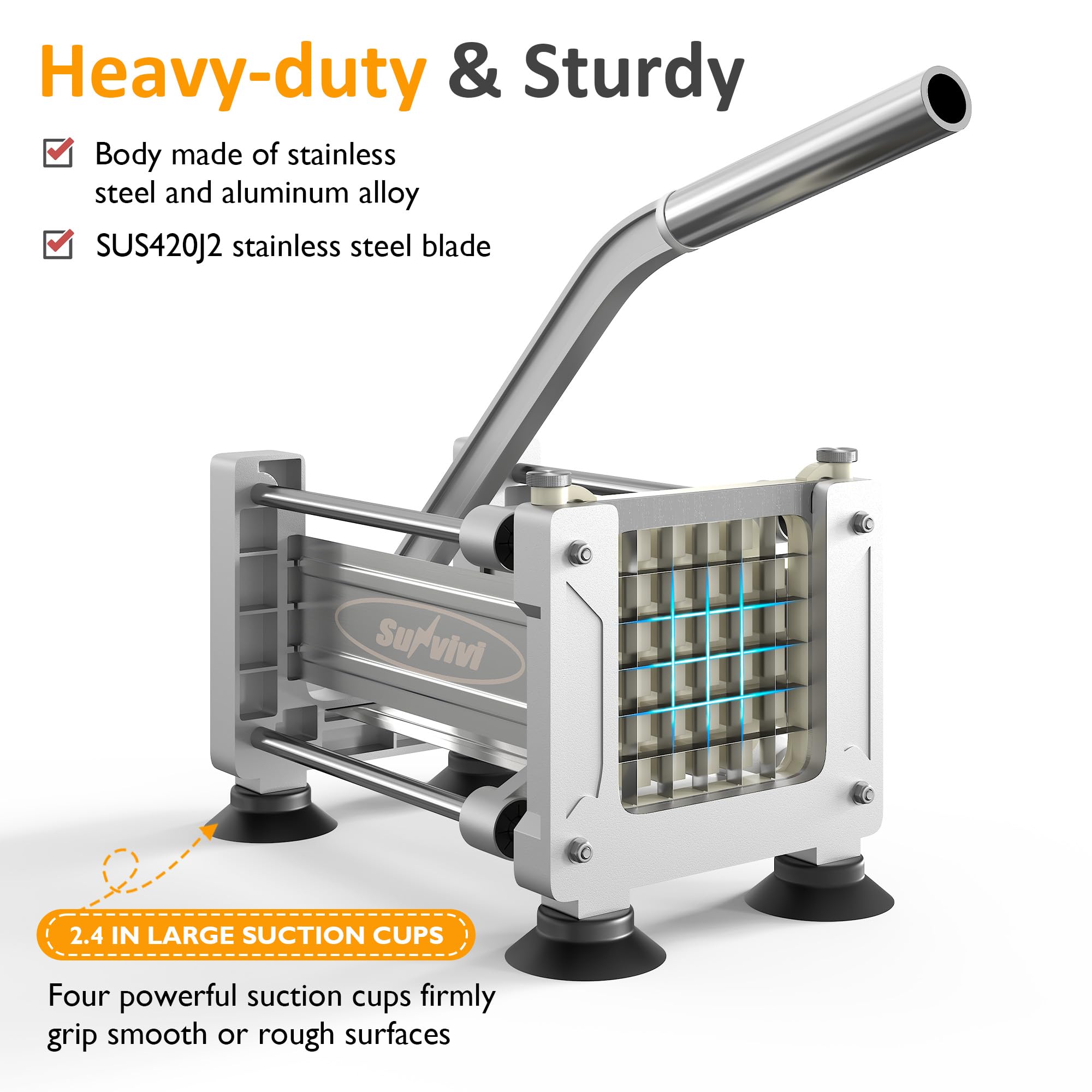 SUNVIVI cuchillas de acero inoxidable 420J2 para filo duradero