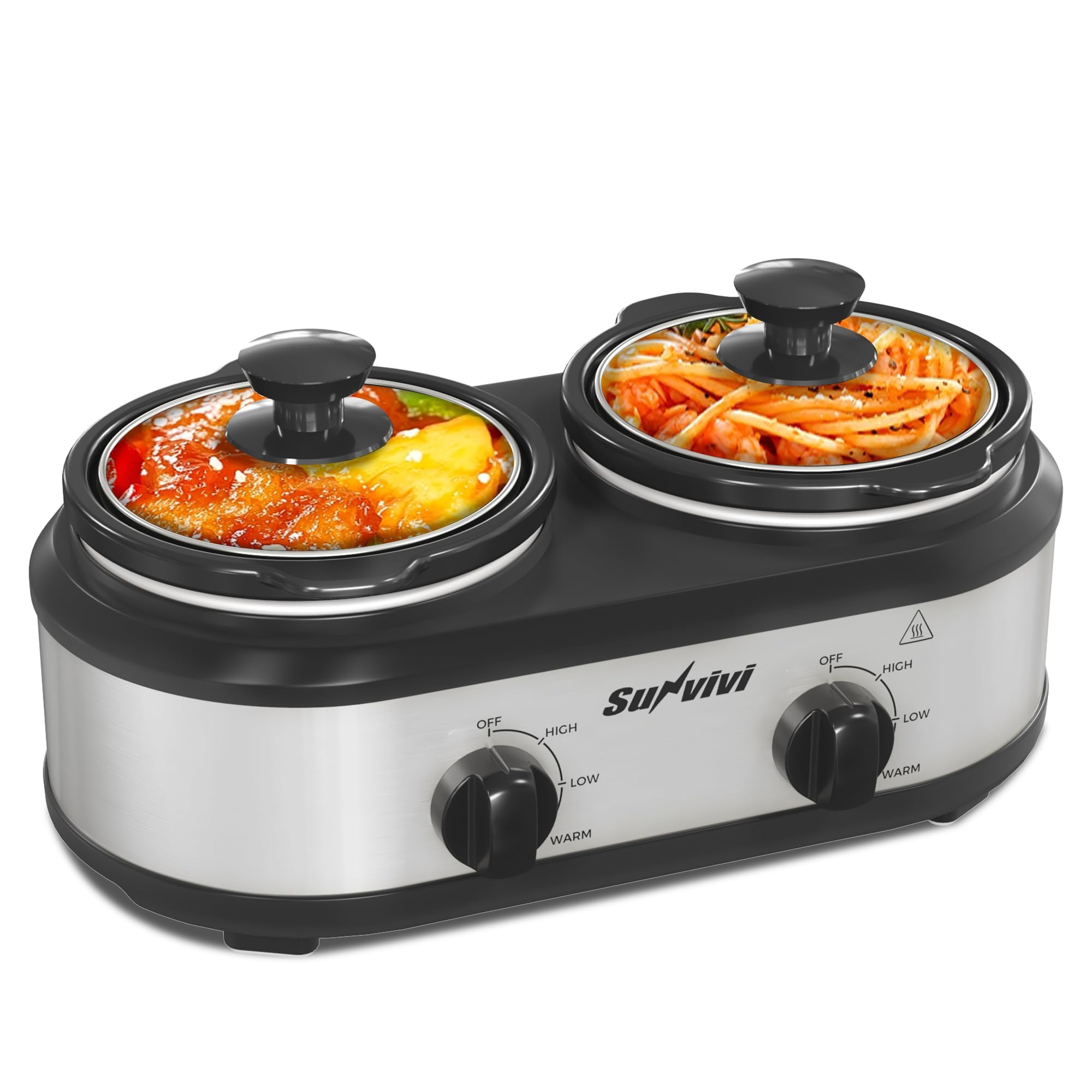 SUNVIVI: doble olla lenta y servidor buffet para cocción simultánea.