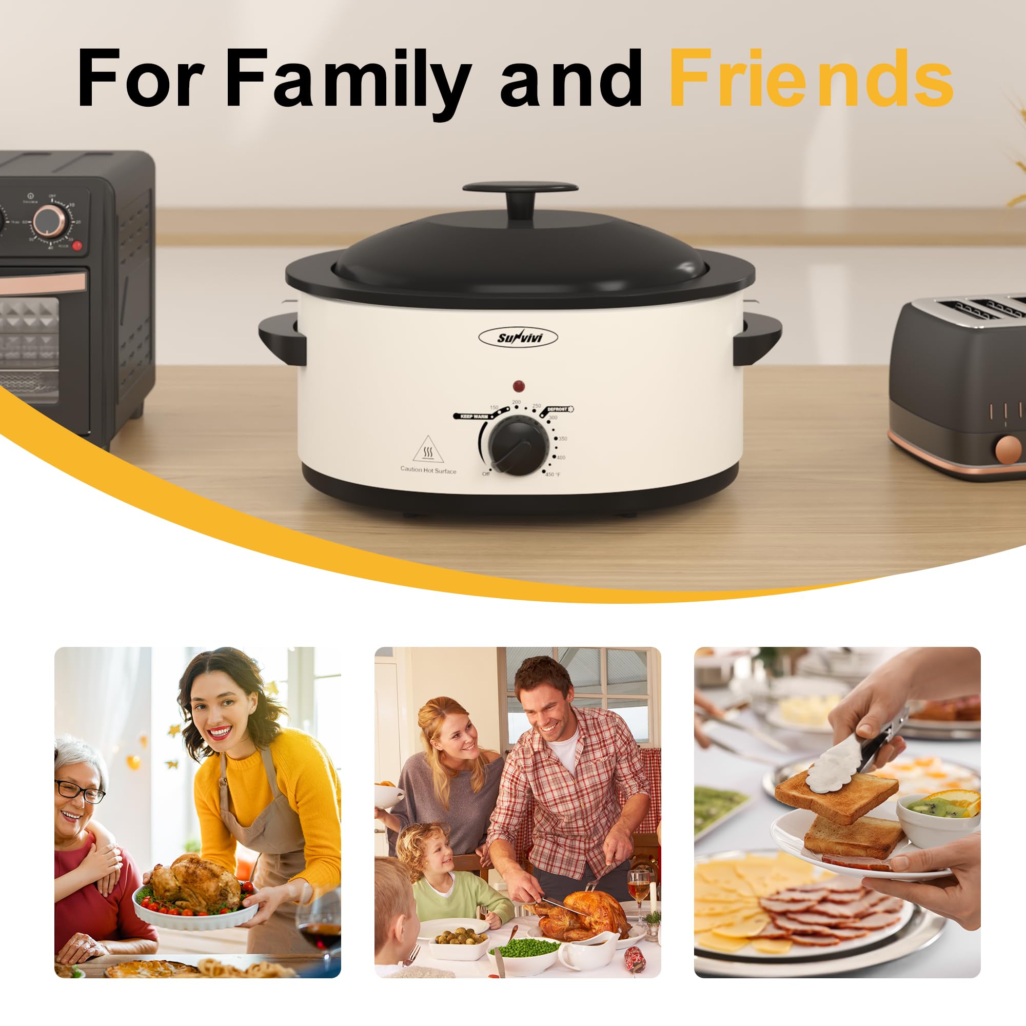 Sunvivi Horno 8qt apto lavavajillas para una limpieza rápida.