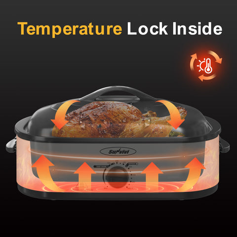 Sunvivi Horno Asador 14 cuartos: bandeja removible para limpieza rápida.