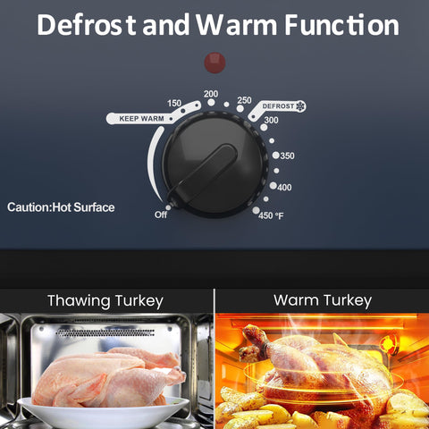 Sunvivi Horno Asador 20QT controles precisos 150-450°F para texturas perfectas.
