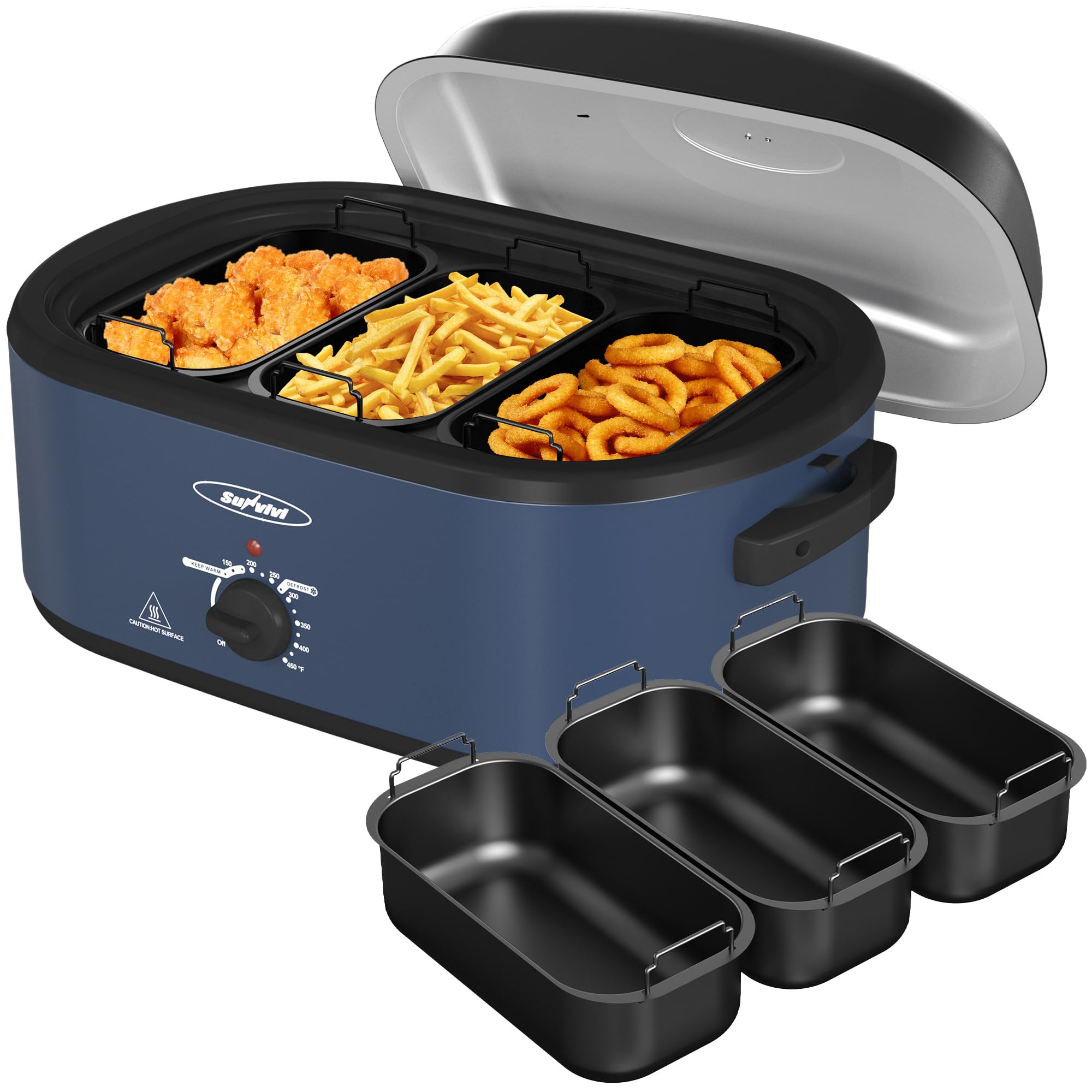 Sunvivi Horno Asador 20QT con tapas desmontables para cocción variada y sabor definido.
