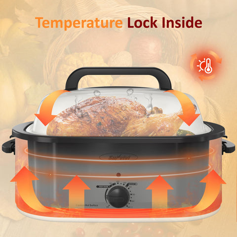 Sunvivi horno con tapa visor y auto-basteo para jugos sabrosos