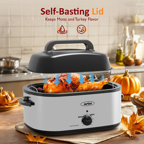 Sunvivi Horno asador, acero inoxidable y limpieza sencilla
