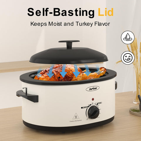 Sunvivi Horno 8qt con control de temperatura ajustable para cocción precisa.