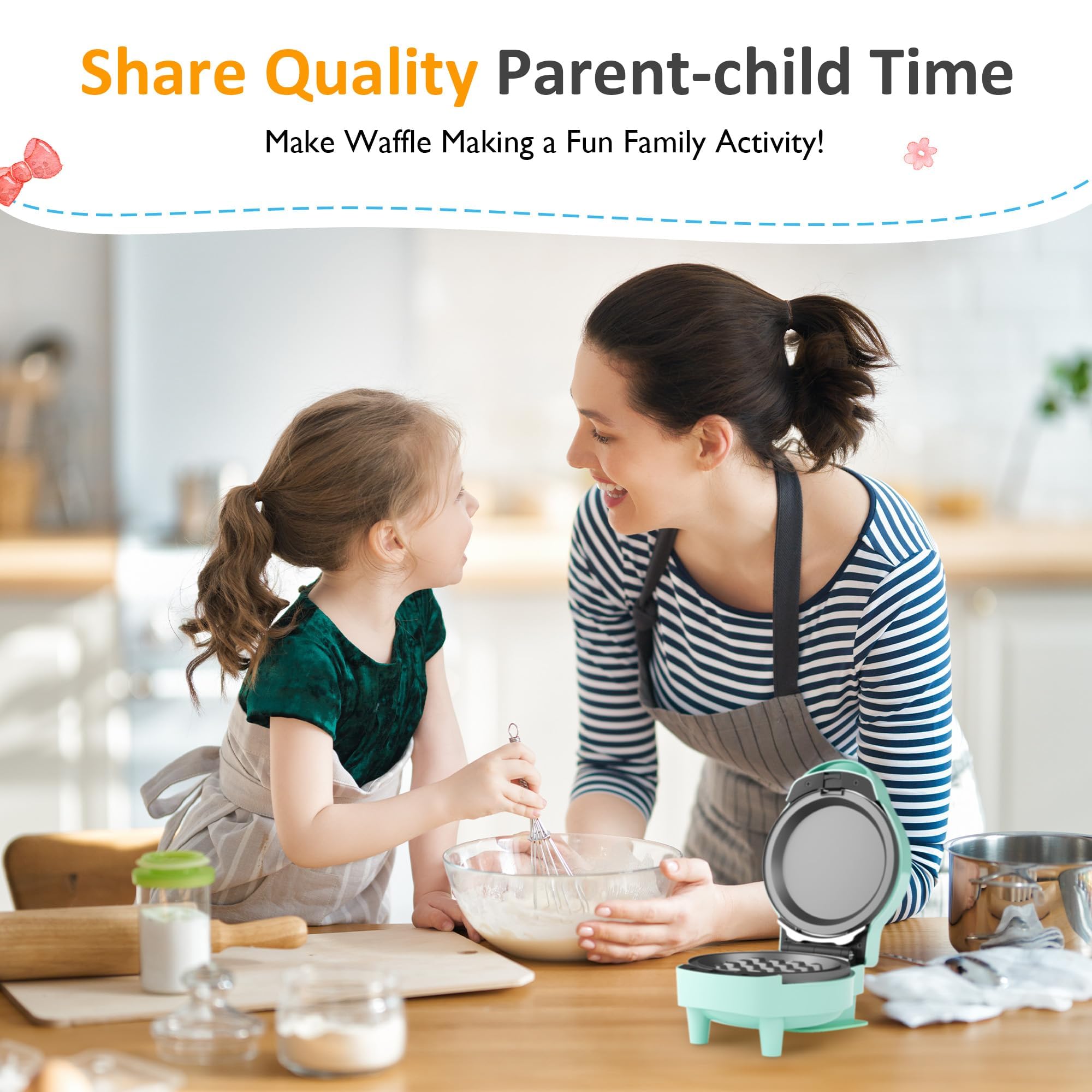 Sunvivi mini máquina de gofres, tamaño compacto para cocinas pequeñas