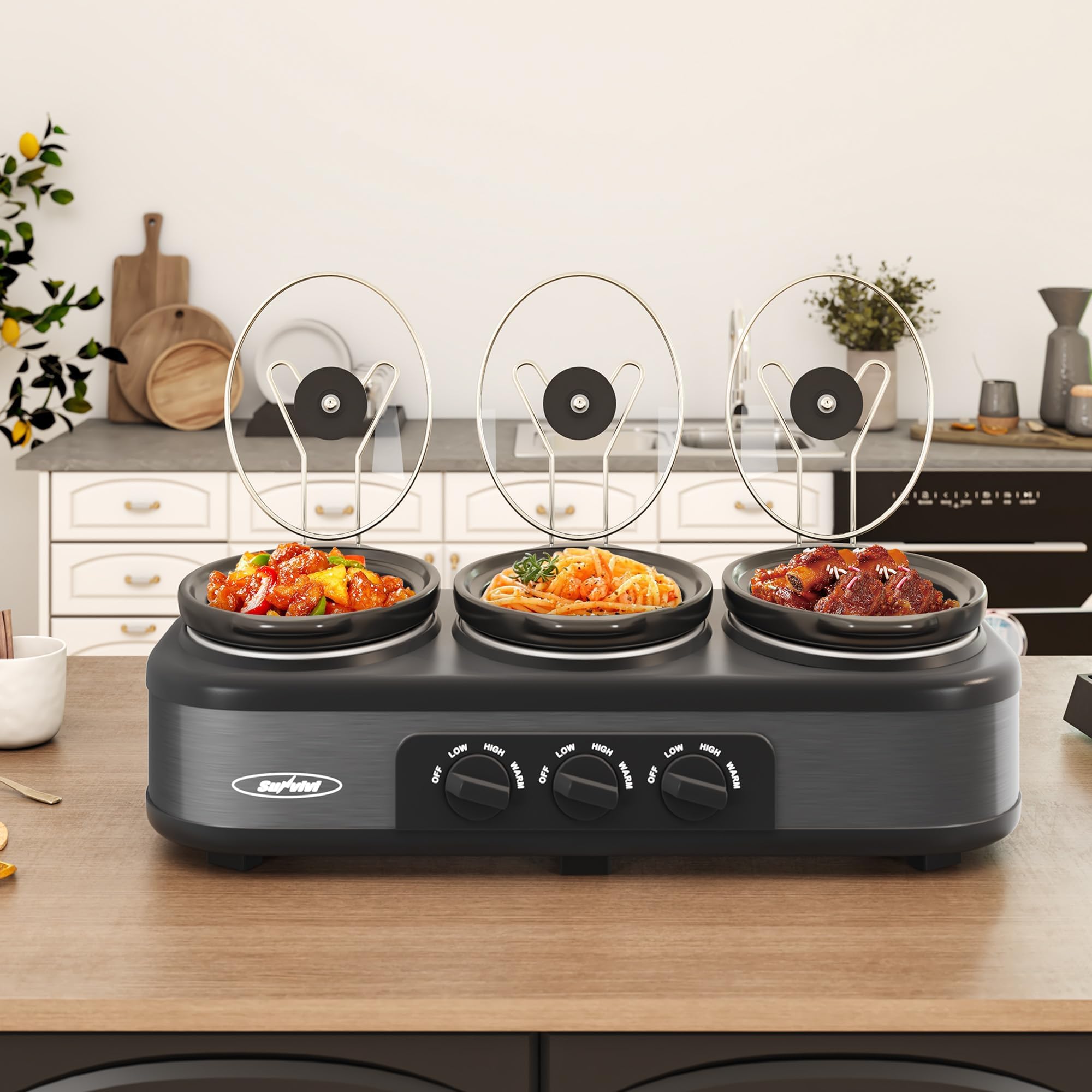 Ollas cerámicas desmontables de 1,5 qt para versatilidad en la mesa