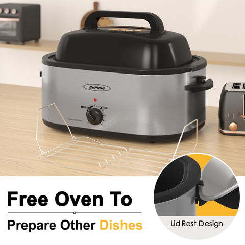 SUNVIVI Horno asador con función descongelado y caliente para planificar comidas.