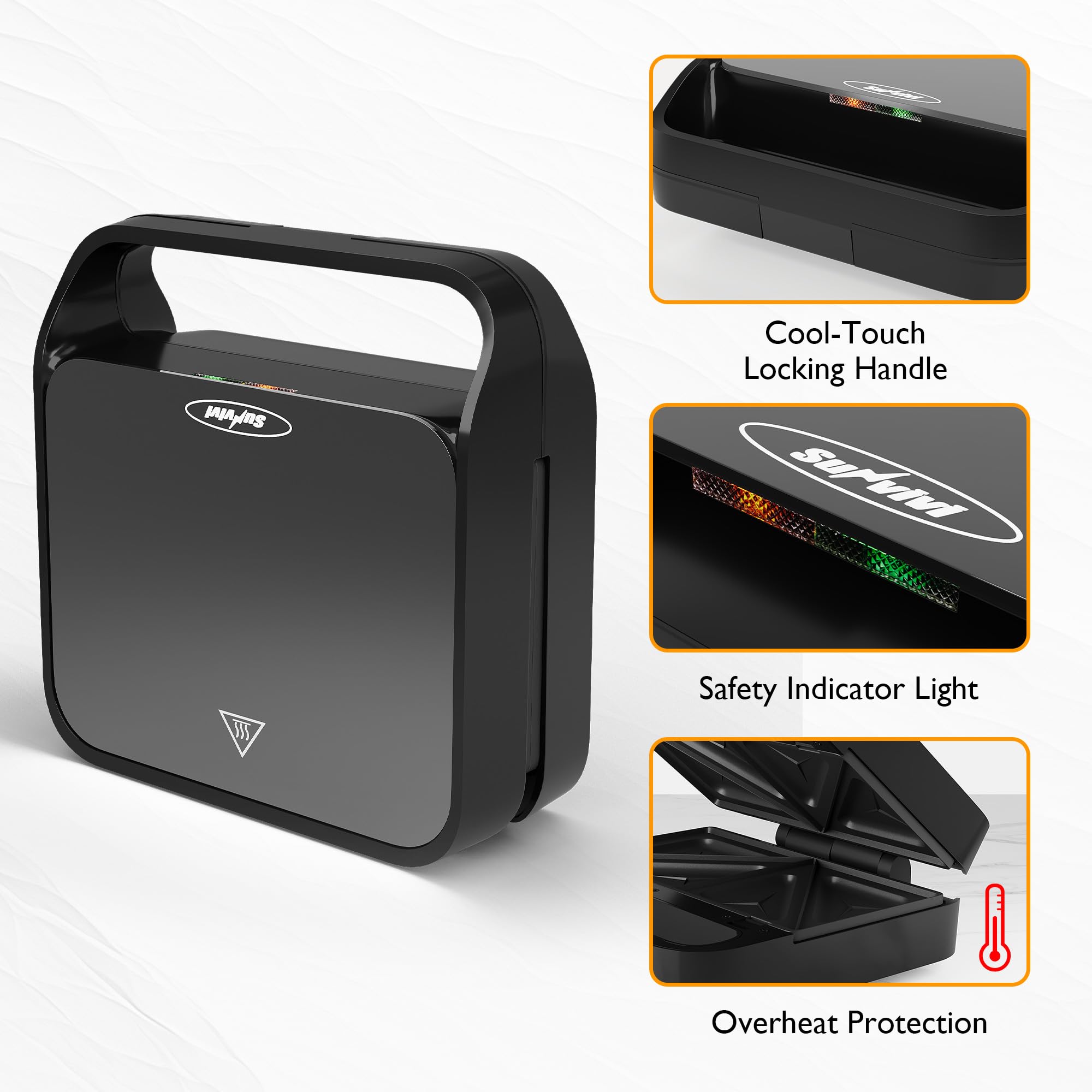 Sunvivi mango de tacto frío para manejar con seguridad.