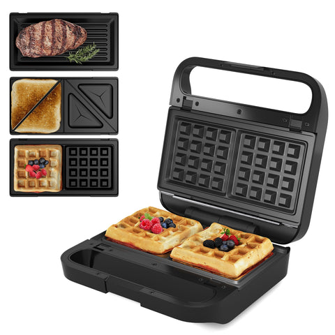 Sunvivi plancha para sándwich con panel de vidrio templado, diseño moderno y práctico.