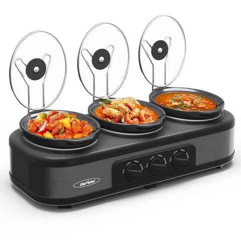 Conjunto Sunvivi de buffet triple ollas listo para servir en reuniones