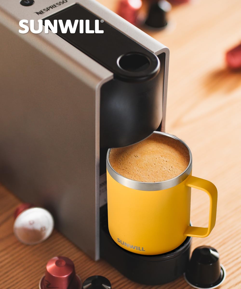 SUNWILL diseño ergonómico con mango cómodo para sostener el café.
